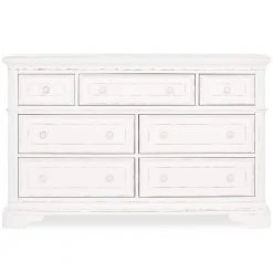 Signature Westbury 7-Drawer Aged White Double Dresser I Kids Dressers by Evolur