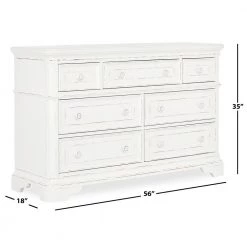 Signature Westbury 7-Drawer Aged White Double Dresser I Kids Dressers by Evolur -Decor Therapy Sale aged white evolur kids dressers 901 awhite 77 1000