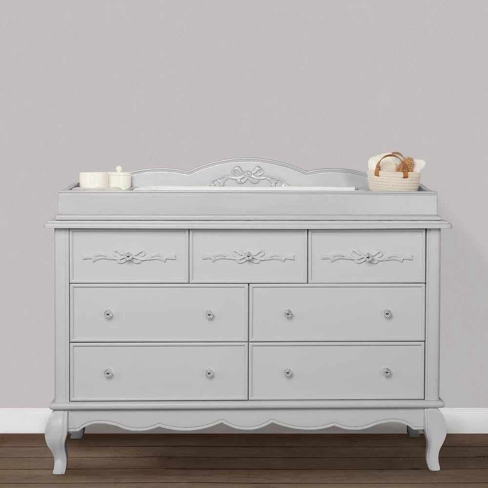 Aurora Akoya Grey Pearl Changing Tray Full Assembly I Lasting Quality I Intricate Ribbon Bow Scrollwork by Evolur 3 Aurora Akoya Grey Pearl Changing Tray Full Assembly I Lasting Quality I Intricate Ribbon Bow Scrollwork by Evolur - Image 3