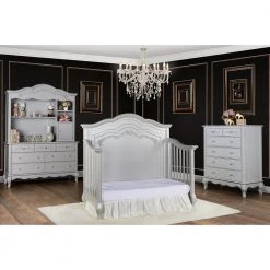 Aurora Akoya Grey Pearl 5-in-1 Convertible Crib by Evolur -Decor Therapy Sale akoya grey pearl evolur cribs 832 sm 1f 1000