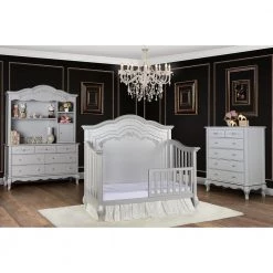 Aurora Akoya Grey Pearl 5-in-1 Convertible Crib by Evolur -Decor Therapy Sale akoya grey pearl evolur cribs 832 sm 4f 1000