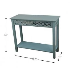 38 in. Antique Iced Blue Standard Rectangle Mirrored Console Table with Storage by Decor Therapy -Decor Therapy Sale antique iced blue decor therapy console tables fr6365 40 1000