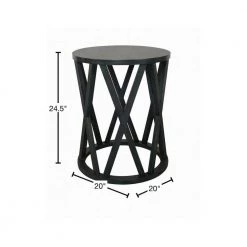 20 in. Cedrick Antique Navy Round Accent Table with X-Display Base by Decor Therapy -Decor Therapy Sale antique navy decor therapy end side tables fr11434 40 1000