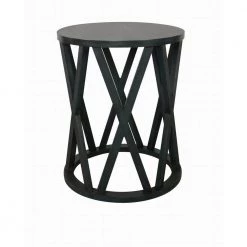 20 in. Cedrick Antique Navy Round Accent Table with X-Display Base by Decor Therapy -Decor Therapy Sale antique navy decor therapy end side tables fr11434 c3 1000