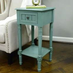 Simplify Antique Navy 1-Drawer End Table by Decor Therapy -Decor Therapy Sale antique navy decor therapy end side tables fr1548 31 1000