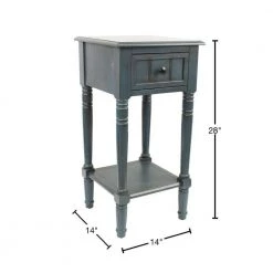 Simplify Antique Navy 1-Drawer End Table by Decor Therapy -Decor Therapy Sale antique navy decor therapy end side tables fr1548 40 1000