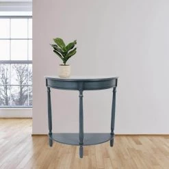 Simplify 28.25 in. Antique Navy Half Round Accent End Table by Decor Therapy -Decor Therapy Sale antique navy decor therapy end side tables fr8784 31 1000