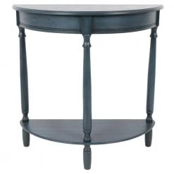 Simplify 28.25 in. Antique Navy Half Round Accent End Table by Decor Therapy