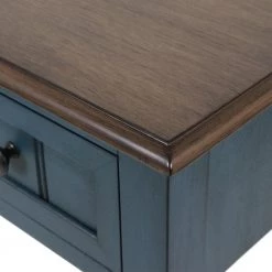 Simplify Antique Navy End Table by Decor Therapy -Decor Therapy Sale antique navy with natural wood top decor therapy end side tables fr11041 1f 1000