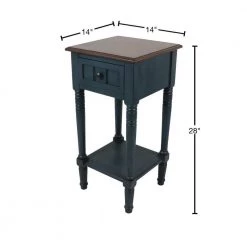 Simplify Antique Navy End Table by Decor Therapy -Decor Therapy Sale antique navy with natural wood top decor therapy end side tables fr11041 40 1000
