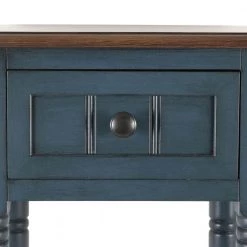 Simplify Antique Navy End Table by Decor Therapy -Decor Therapy Sale antique navy with natural wood top decor therapy end side tables fr11041 44 1000