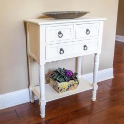 24 in. Antique White Standard Rectangle Wood Console Table with Drawers by Decor Therapy 13 24 in. Antique White Standard Rectangle Wood Console Table with Drawers by Decor Therapy -Decor Therapy Sale antique white decor therapy console tables fr1794 31 1000