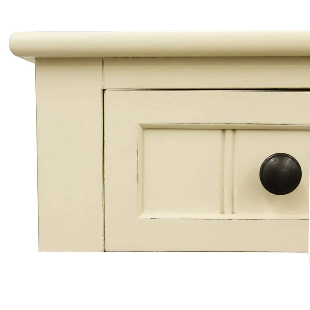 24 in. Antique White Standard Rectangle Wood Console Table with Drawers by Decor Therapy 5 24 in. Antique White Standard Rectangle Wood Console Table with Drawers by Decor Therapy - Image 5