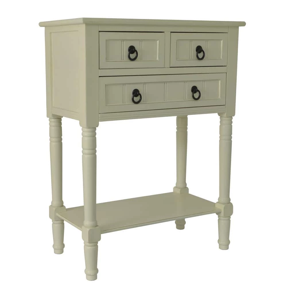 24 in. Antique White Standard Rectangle Wood Console Table with Drawers by Decor Therapy 4 24 in. Antique White Standard Rectangle Wood Console Table with Drawers by Decor Therapy - Image 4