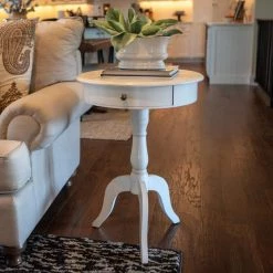 Pedestal Antique White End Table with Drawer by Decor Therapy 8 Pedestal Antique White End Table with Drawer by Decor Therapy -Decor Therapy Sale antique white decor therapy end side tables fr1464 c3 1000