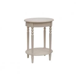 Simplify Antique White Oval End Table by Decor Therapy