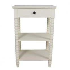 Spindle Antique White Side Table by Decor Therapy