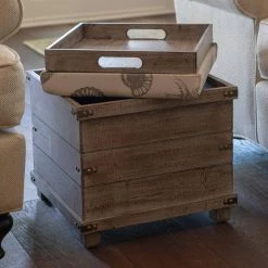 Hadley Gray Storage Ottoman by Decor Therapy -Decor Therapy Sale barnwood gray decor therapy ottomans fr8702 1f 1000