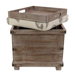 Hadley Gray Storage Ottoman by Decor Therapy -Decor Therapy Sale barnwood gray decor therapy ottomans fr8702 76 1000
