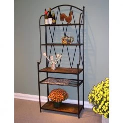 Wales Stone Collection Black Baker's Rack w/ Slate top by 4D Concepts -Decor Therapy Sale black 4d concepts baker s racks 10167 31 1000