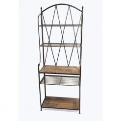 Wales Stone Collection Black Baker's Rack w/ Slate top by 4D Concepts