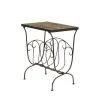 Wales 22 in. Black Stone Slate Top Magazine Table by 4D Concepts