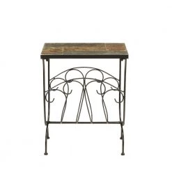 Wales 22 in. Black Stone Slate Top Magazine Table by 4D Concepts 7 Wales 22 in. Black Stone Slate Top Magazine Table by 4D Concepts -Decor Therapy Sale black 4d concepts end side tables 10171 c3 1000