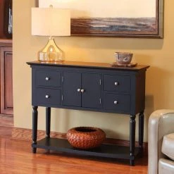 Taylor 42 in. Black/Brown Standard Rectangle Wood Console Table with 4-Drawers by Decor Therapy -Decor Therapy Sale black and brown decor therapy console tables fr8452 31 1000