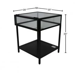 25 in. Clear Glass and Black Metal End Table by Decor Therapy 11 25 in. Clear Glass and Black Metal End Table by Decor Therapy -Decor Therapy Sale black and clear decor therapy end side tables fr8843 40 1000