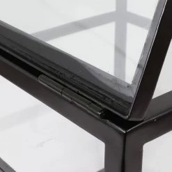 25 in. Clear Glass and Black Metal End Table by Decor Therapy 15 25 in. Clear Glass and Black Metal End Table by Decor Therapy -Decor Therapy Sale black and clear decor therapy end side tables fr8843 44 1000