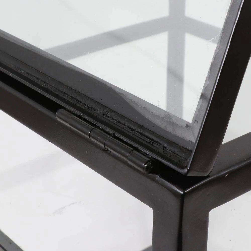 25 in. Clear Glass and Black Metal End Table by Decor Therapy 7 25 in. Clear Glass and Black Metal End Table by Decor Therapy - Image 7