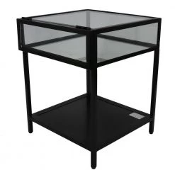 25 in. Clear Glass and Black Metal End Table by Decor Therapy 13 25 in. Clear Glass and Black Metal End Table by Decor Therapy -Decor Therapy Sale black and clear decor therapy end side tables fr8843 4f 1000
