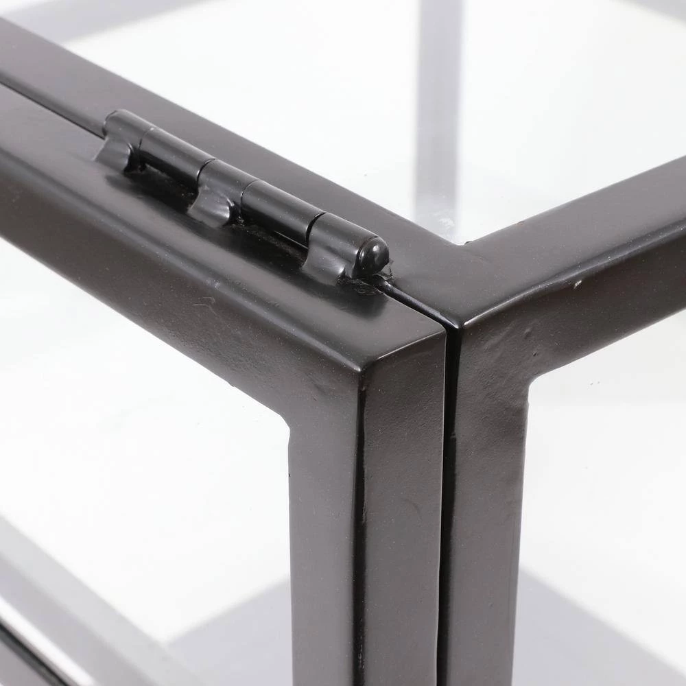 25 in. Clear Glass and Black Metal End Table by Decor Therapy 8 25 in. Clear Glass and Black Metal End Table by Decor Therapy - Image 8