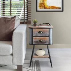 Dena Collection 28 in. Black with 2-Drawer End Table by 4D Concepts -Decor Therapy Sale black and gray 4d concepts end side tables 10136 31 1000