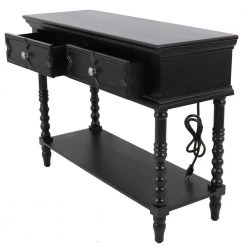 Mona 32 in. Black Rectangle Wood Console Table with 2-Drawers by Decor Therapy -Decor Therapy Sale black decor therapy console tables fr8818 4f 1000