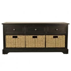 Montgomery Black Storage Bench by Decor Therapy