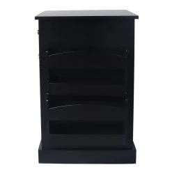 19.5 in. Nora Black Square Wood and Rattan Accent Table with Storage Drawer by Decor Therapy -Decor Therapy Sale black decor therapy end side tables fr11339 4f 1000