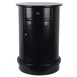 Keaton Black Storage End Table by Decor Therapy