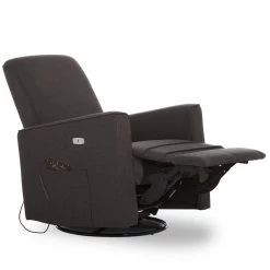 Charcoal Harlow Deluxe Glider With Back Massager, Recliner, Rocker by Evolur -Decor Therapy Sale black evolur rockers gliders ottomans 612m chcl 1f 1000