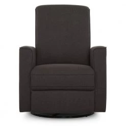 Charcoal Harlow Deluxe Glider With Back Massager, Recliner, Rocker by Evolur