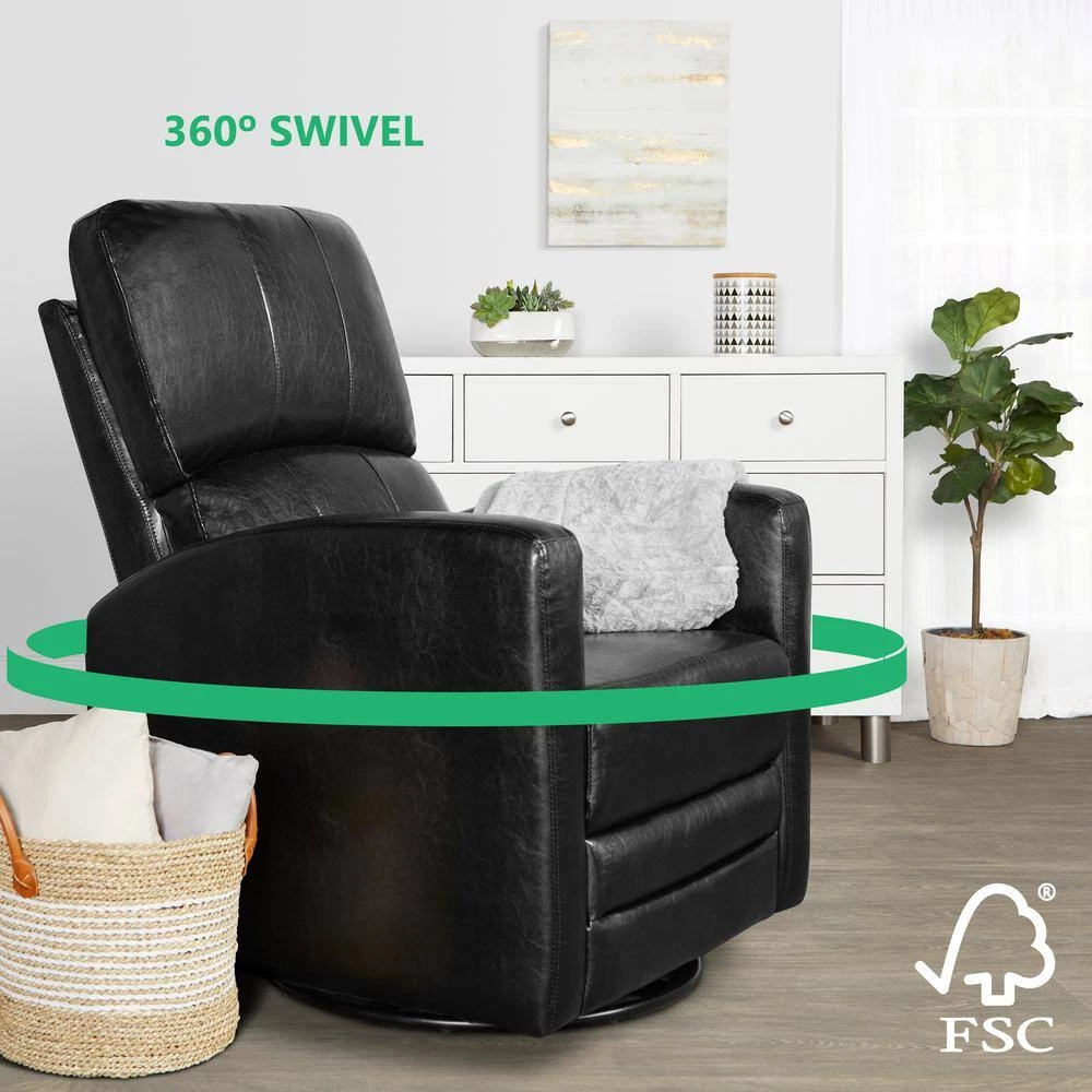 Habana Black Glider/Swivel Glider/Easy Assembly Glider Chair by Evolur 5 Habana Black Glider/Swivel Glider/Easy Assembly Glider Chair by Evolur - Image 5