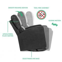 Habana Black Glider/Swivel Glider/Easy Assembly Glider Chair by Evolur 7 Habana Black Glider/Swivel Glider/Easy Assembly Glider Chair by Evolur -Decor Therapy Sale black evolur rockers gliders ottomans 6199 blk 4f 1000