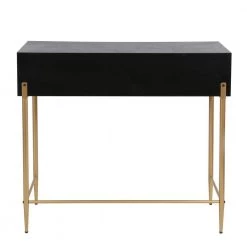 Ballerine 38 in. Black and Gold Standard Rectangle Wood and Metal Console Table with Drawers by Decor Therapy -Decor Therapy Sale black gold decor therapy console tables fr11420 66 1000