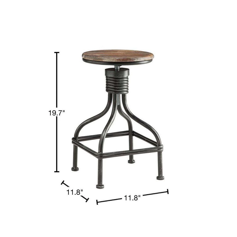 Calico Collection Black and Grey 19.7 in. Swivel Stool by 4D Concepts 3 Calico Collection Black and Grey 19.7 in. Swivel Stool by 4D Concepts - Image 3