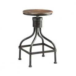 Calico Collection Black and Grey 19.7 in. Swivel Stool by 4D Concepts