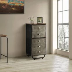 Calico 42.95 in. Metal and Wood l Black Bookcase 2-Door by 4D Concepts -Decor Therapy Sale black grey 4d concepts bookcases bookshelves 10087 31 1000