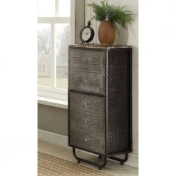 Calico 42.95 in. Metal and Wood l Black Bookcase 2-Door by 4D Concepts -Decor Therapy Sale black grey 4d concepts bookcases bookshelves 10087 4f 1000