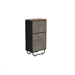 Calico 42.95 in. Metal and Wood l Black Bookcase 2-Door by 4D Concepts