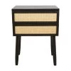 20 in. Trenton Black and Rattan Square Wood Side Table with Storage Drawers by Decor Therapy