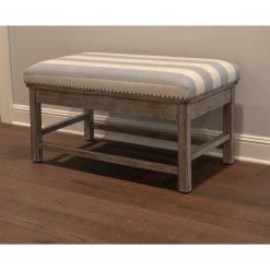 Farley Light Blue Upholestered Bench by Decor Therapy